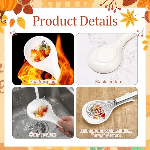 Fall Ceramic Pumpkin Spoon Rest - Halloween Kitchen Decor - Potchen
