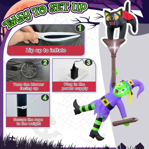 12FT Halloween Inflatable Decorations Outdoor Yard Blow Ups with LED Lights