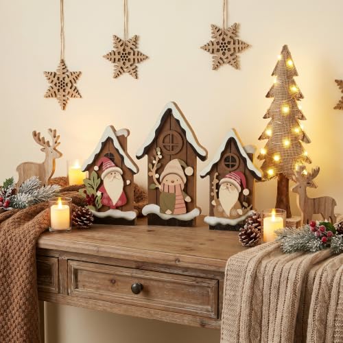 Christmas Wooden Gnome Table Decor Set - House and Gnome Variations