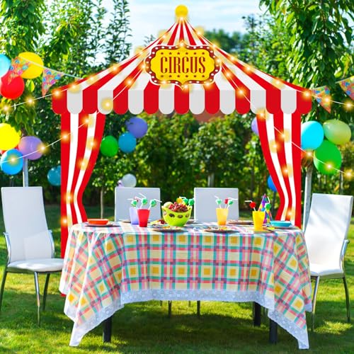 Lighted Carnival Entrance Decoration Set - Circus Party Supplies, Banners, Carpet & LED Lights