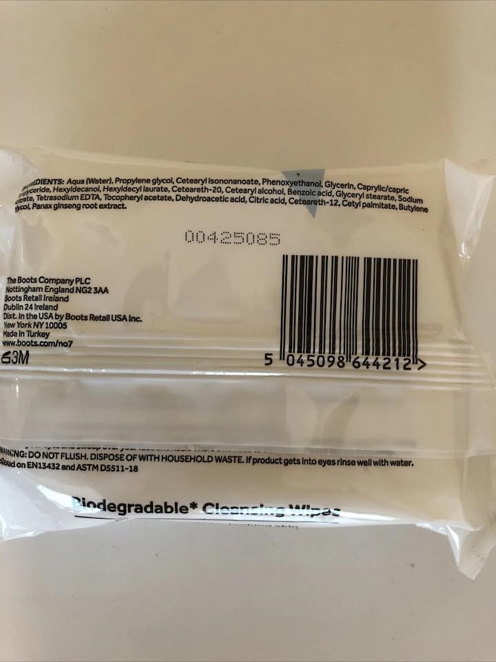 No7 Biodegradable Facial Cleansing Wipes Unscented 30 Count