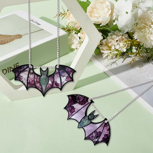 Halloween Bat Window Decor Hanging Ornaments Acrylic Vampire Style Set