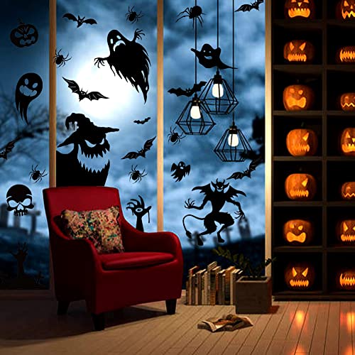 Monster Window Clings Halloween Decorations - Silhouette Stickers for Glass - Variation of Monster Window Clings