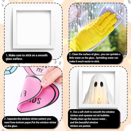 Halloween Ghost Window Clings - Spooky Reusable Decals for Holiday Decor