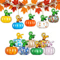 12pcs Fall Tree Ornaments - Hand-Blown Glass Pumpkins for Halloween & Thanksgiving - Pumpkin Hanging Decor