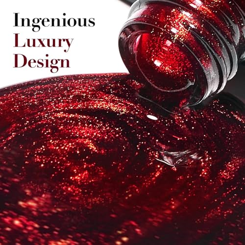 Wine Red Cat Eye Gel Polish - Magnetic Glitter Nail Lacquer with Magnet, 0.6 Fl Oz - Variation: Wine Red / 0.6 Fl Oz