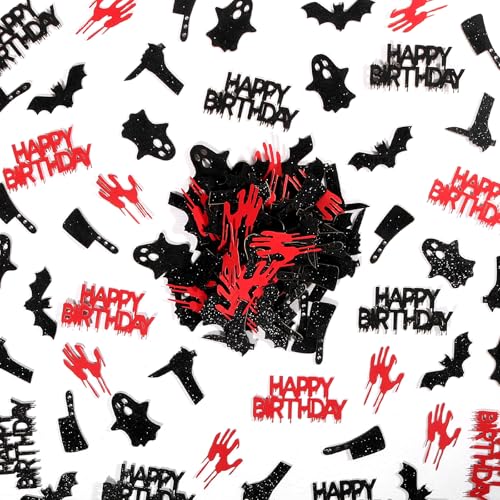 Halloween Birthday Confetti Set - 200 Pieces Spooky Horror Party Decor