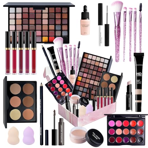 All-in-One Makeup Kit for Women Teens & Beginners - Full Face Set with Brushes & Accessories