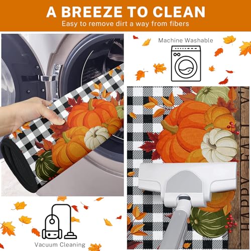 ArtSocket Fall Kitchen Rugs Set of 2 Non-Slip Washable Mats - Fall 3