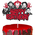 Halloween Horror Cake Topper - Glitter Killer Theme Party Decoration, Design 1