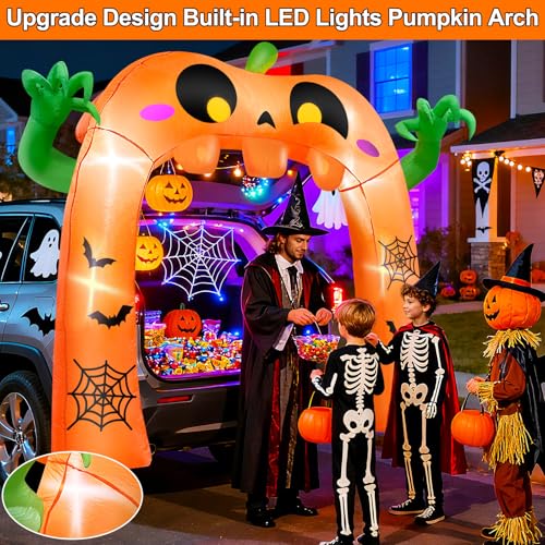 5 Ft Halloween Inflatable Pumpkin Ghost Arch Car Decoration for Trunk or Treat