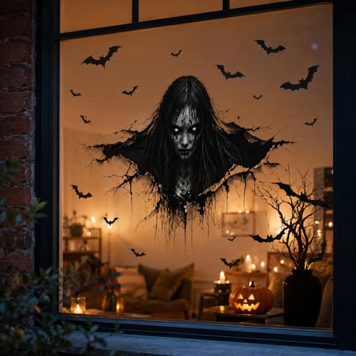 Halloween Ghost Wall Stickers Set - Spooky Haunted House Decor for Party & Home
