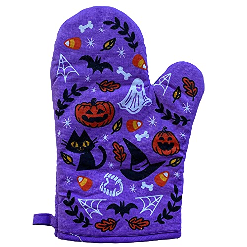 Halloween Jack-O-Lantern Spooky Candy Corn Oven Mitt - Festive Kitchen Accessory