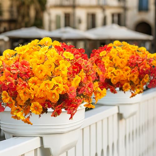 Fall Mix Artificial Outdoor Fall Flowers - UV-Resistant Autumn Porch Decor 16 PCS