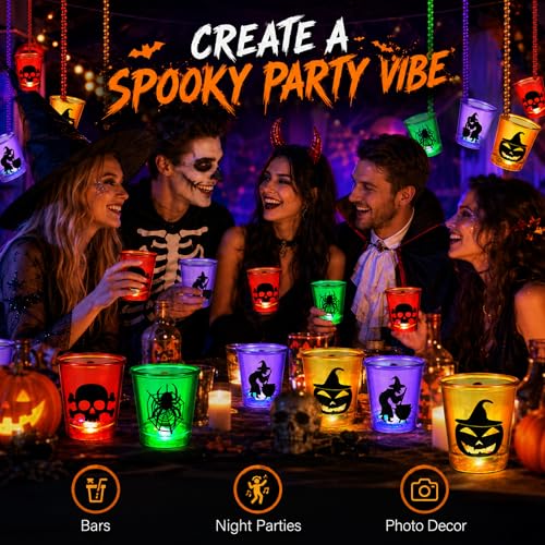 Halloween Shot Glass Necklace 36 Pcs Beaded Skull Plastic Cups - Stylish Style