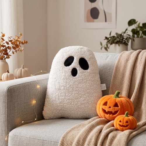 2 Pack Ghost Plush Pillows for Halloween Indoor Decorations