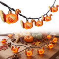 8.5FT Outdoor Thanksgiving Turkey String Lights - Waterproof, Plug-in, 10 LED Bulbs with Variation: Turkey Lights