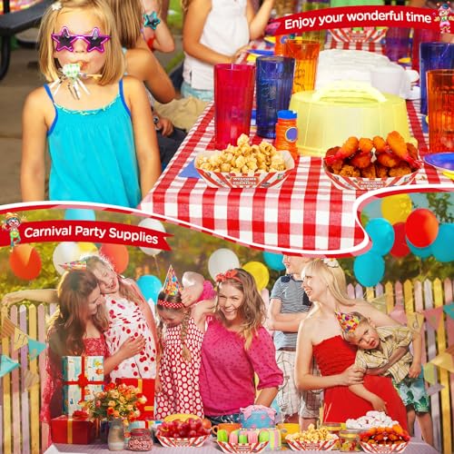 Carnival Themed Disposable Food Trays - 200 Pack for Parties & Events