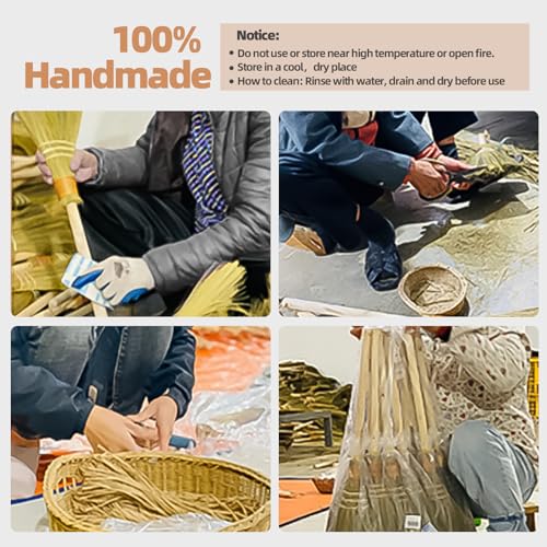 Natural Wedding Broom for Jumping Ceremony Handmade Vietnamese Straw Whisk with Wooden Handle - Variation of THIS Listing