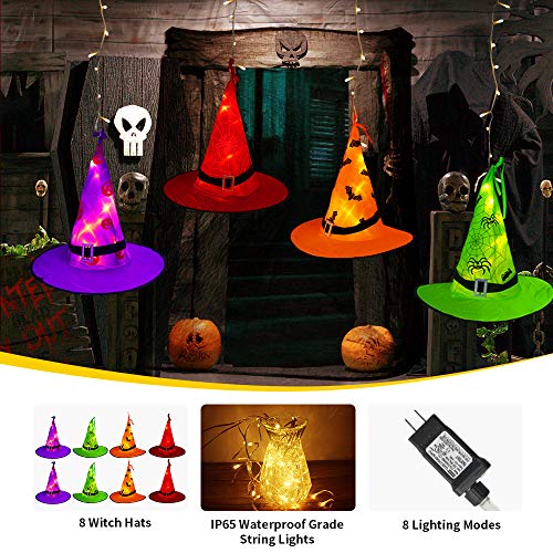 Halloween Witch Hat String Lights - 8 Glowing Decor & Accessories