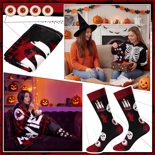 Horror Movie Throw Blanket & Socks Set - Halloween Spooky Cozy Accessories - Variation of THIS listing