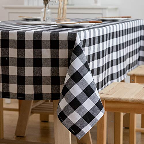 Checkered Table Cover 54x84 Inch - Black & White Wrinkle-Resistant Polyester, Holiday & Party Decor (Variation of THIS listing)