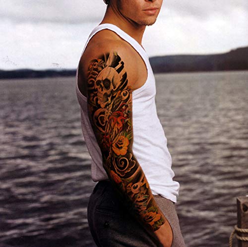 Watercolor Full Arm Temporary Tattoo Sleeve Set - Colorful Sleeve Tattoos