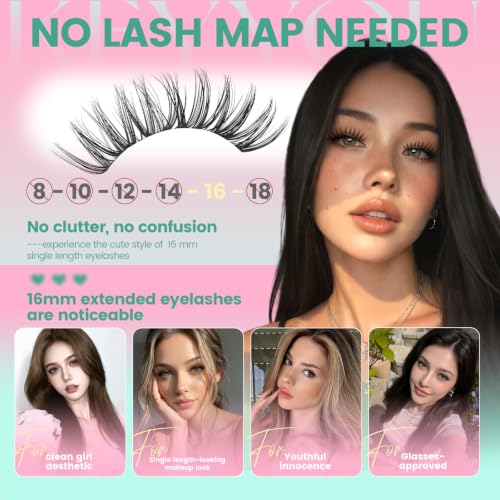 Flora Lash Clusters 16mm D Curl Eyelash Set - Only Flora F01 Variation