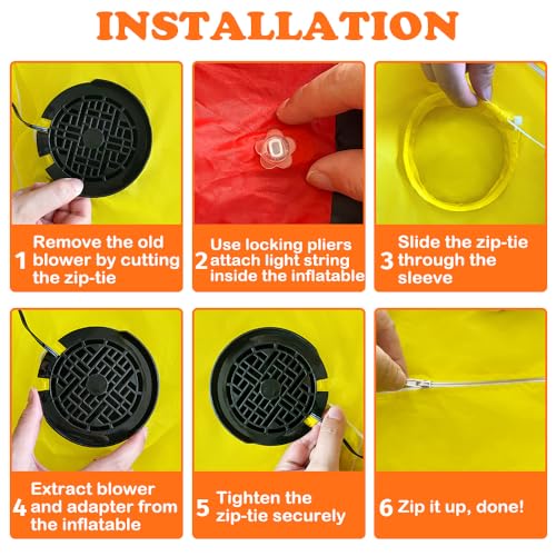 Inflatable Fan Replacement 12V 1.0A with LED Lights & Adapter for Halloween Christmas Decorations - Variation of 12V/1.0A