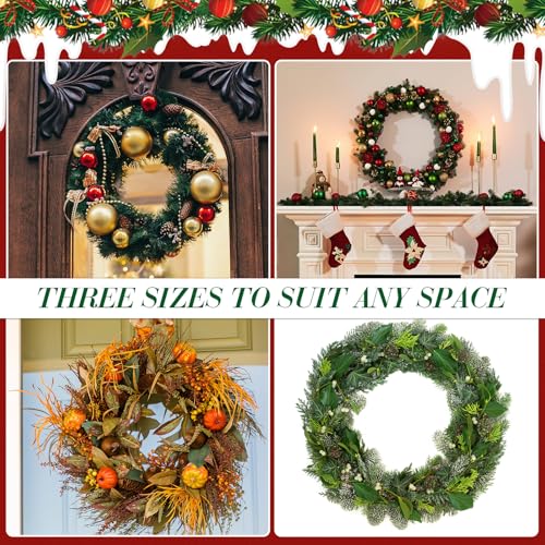 Wire Wreath Frames Set - 8, 12, 16 Inch with Floral Wire & Tools for DIY Crafts