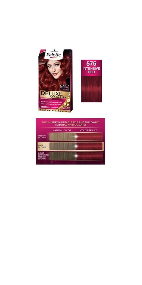 Palette Deluxe Intensive Red Permanent Hair Color - Vibrant, Long-Lasting Formula | 575