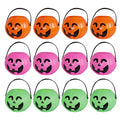 Mini Halloween Pumpkin & Cauldron Buckets, 12-Pack - Candy & Decor Set