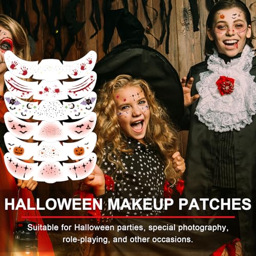 Halloween Glitter Freckles Face Tattoos 6PcsC - Waterproof Sparkle Makeup Patches