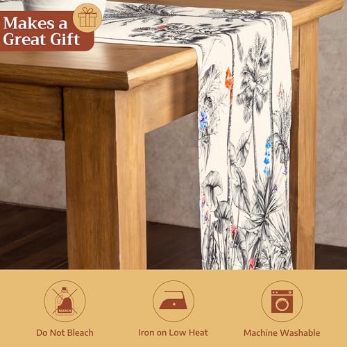 Maison d'Hermine Amazonia Table Runner 14.5 x 90 Inches - Single Layer, Cotton, Unique Watercolor Design