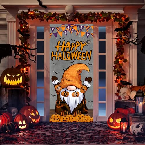 Halloween Door Cover - Horror Dwarf Party Banner for Holiday Decor