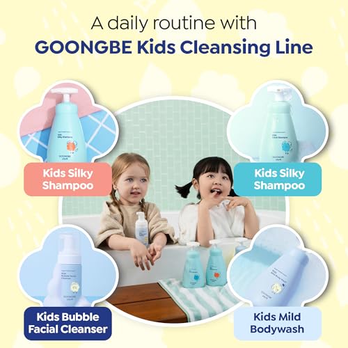 GOONGBE Kids Body Wash – Tear-Free Tested Gentle Pump Foam for Sensitive Skin – Low pH Hydrating Cleanser with Ceramide, Panthenol & Amino Acids – Allergen-Free Scent – Korean K-Beauty, 10.1 fl oz
