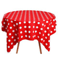 Christmas Polka Dot Tablecloth - Red & White Holiday 55x70 Inch Rectangular Table Cover
