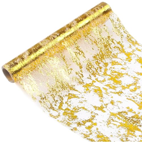 Gold Mesh Table Runner 11x197 Inch Metallic Wedding & Holiday Decor