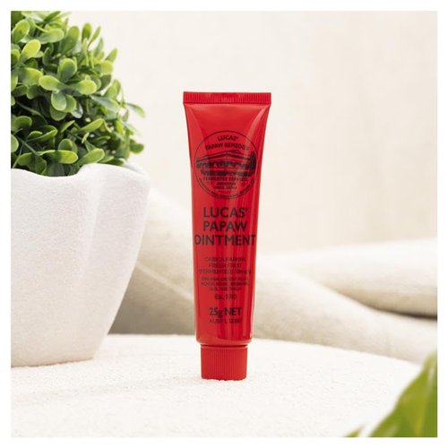 Lucas Papaw Ointment 25g - Soothing Lip and Skin Healing Balm with Fresh Fermented Carica Papaya, Natural Ingredients, Suitable for All Skin Types - Made in Australia