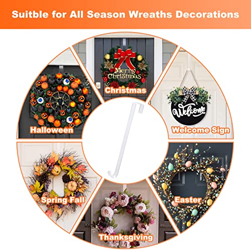 Clear 12-Inch Wreath Hangers for Front Door, 2 Pack Christmas Easter Decorations - Variation: Clear-12IN 2Pack