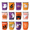 Halloween Orange 30 oz Reusable Neoprene Tumbler Sleeve with Handle - 12 Pack