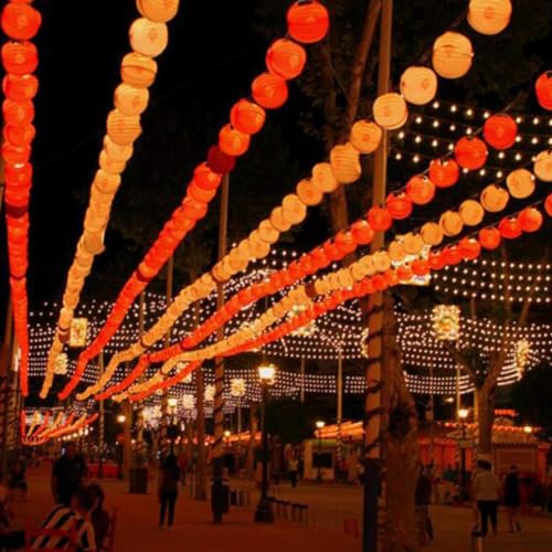Red Lantern String Lights 33ft 100 LEDs with Remote Control - Festive Decor - Variation of THIS listing