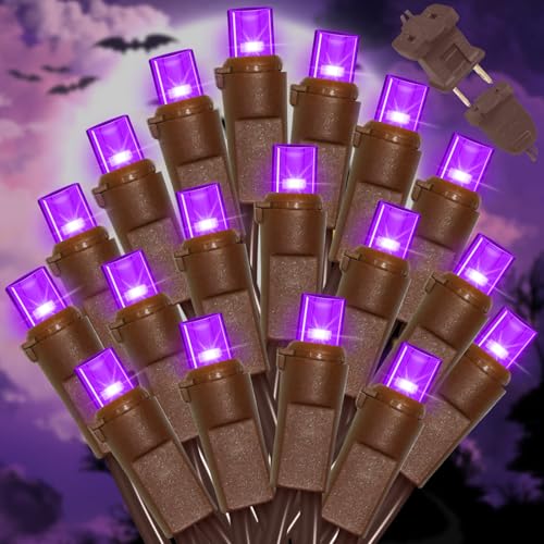 Purple Halloween String Lights 21.6FT 100 LED Waterproof Connectable Indoor Outdoor