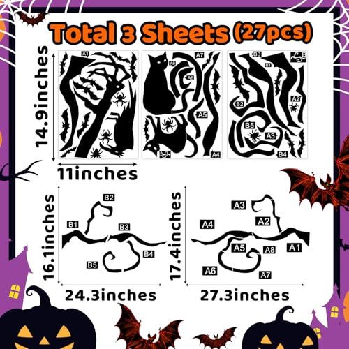 Halloween Tree Branch Cat Wall Stickers - Branch Cats Variation