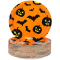 Halloween Paper Plates 9 Inch Pumpkin Bat Disposable Party Dinnerware - 100 Pack