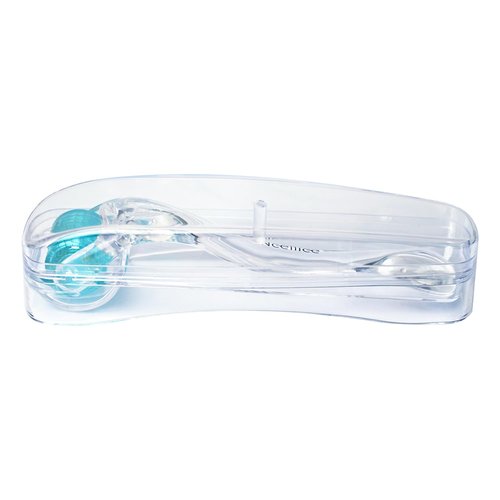 Derma Roller, Microneedling Roller with 200 Real Individual Titanium Needles, Professional Microneedle Roller for Men and Women Home Use - Aqua Blue
