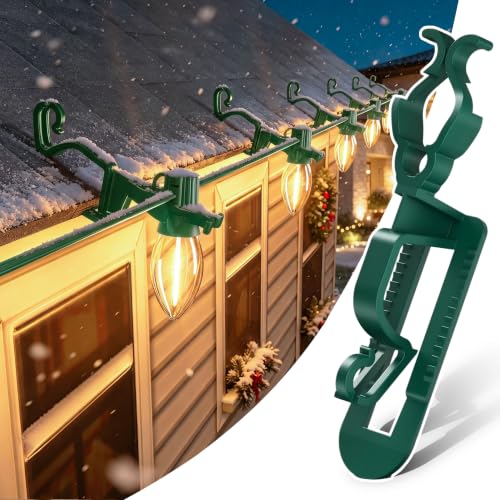 Green Christmas Light Clips for C7 C9 String Lights - 100 Pack