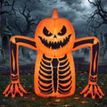 Halloween Pumpkin Skeleton Inflatable Decoration with LED Lights - Orange Skeleton, 5.5FT