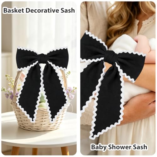 Black Wreath Sash for Front Door - 2 Pack Halloween & Holiday Decorations