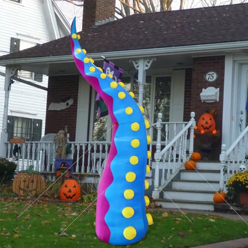 Giant Inflatable Octopus Tentacle Halloween Decor with Lights - Style C - 11.5FT Tall Outdoor Prop